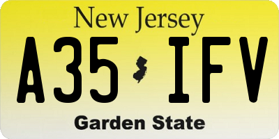 NJ license plate A35IFV