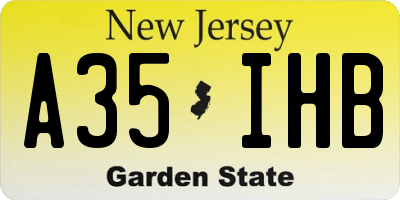 NJ license plate A35IHB