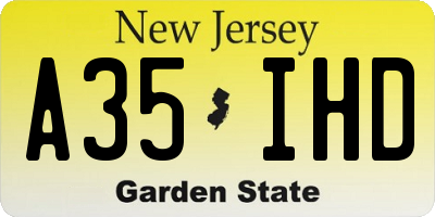 NJ license plate A35IHD