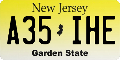 NJ license plate A35IHE