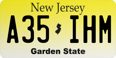 NJ license plate A35IHM