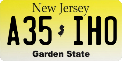 NJ license plate A35IHO