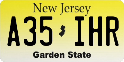 NJ license plate A35IHR