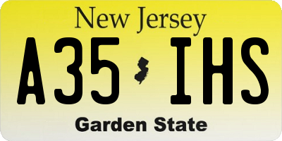 NJ license plate A35IHS