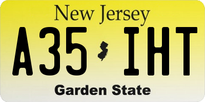 NJ license plate A35IHT