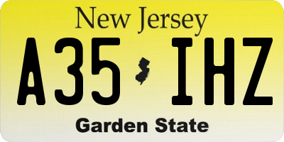 NJ license plate A35IHZ