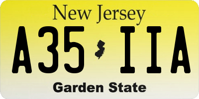 NJ license plate A35IIA