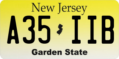 NJ license plate A35IIB