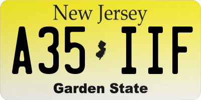 NJ license plate A35IIF