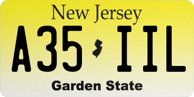 NJ license plate A35IIL