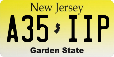 NJ license plate A35IIP