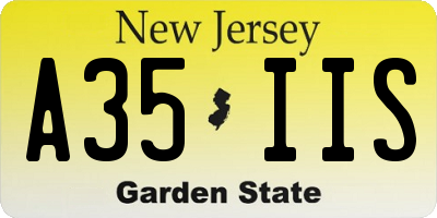 NJ license plate A35IIS