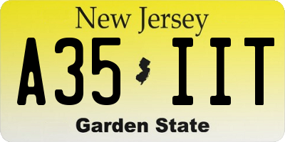 NJ license plate A35IIT