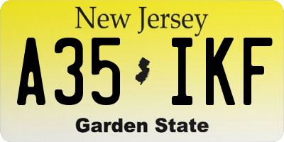 NJ license plate A35IKF