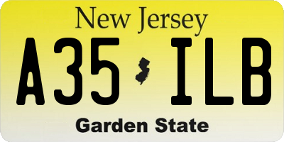 NJ license plate A35ILB