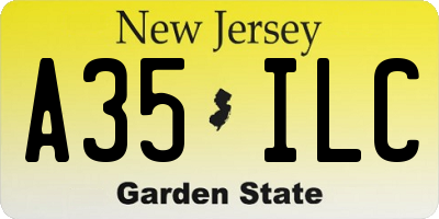 NJ license plate A35ILC