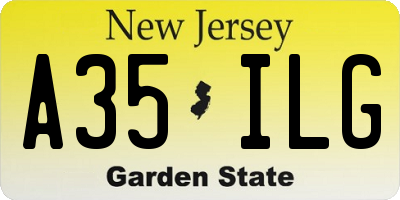 NJ license plate A35ILG