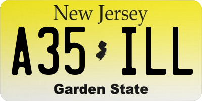 NJ license plate A35ILL