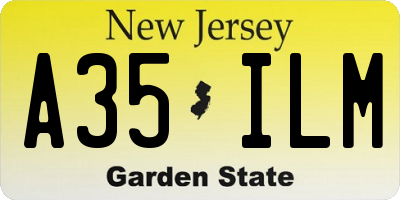 NJ license plate A35ILM