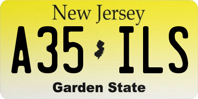 NJ license plate A35ILS
