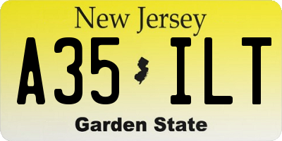 NJ license plate A35ILT