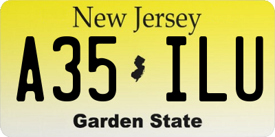 NJ license plate A35ILU