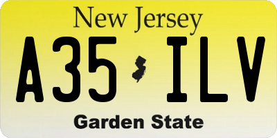 NJ license plate A35ILV
