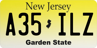 NJ license plate A35ILZ