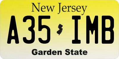 NJ license plate A35IMB