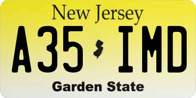 NJ license plate A35IMD