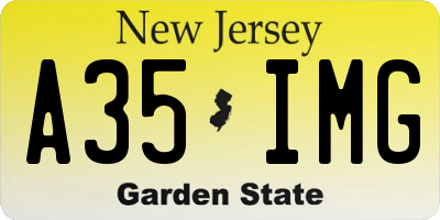 NJ license plate A35IMG