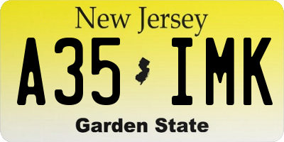 NJ license plate A35IMK