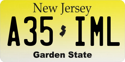 NJ license plate A35IML