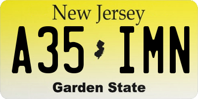 NJ license plate A35IMN