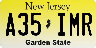 NJ license plate A35IMR