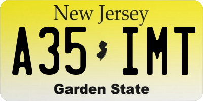 NJ license plate A35IMT