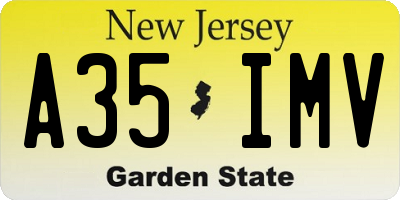 NJ license plate A35IMV