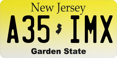 NJ license plate A35IMX