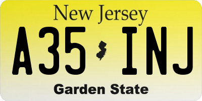 NJ license plate A35INJ