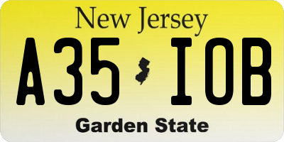 NJ license plate A35IOB