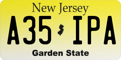 NJ license plate A35IPA