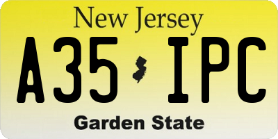 NJ license plate A35IPC