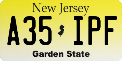 NJ license plate A35IPF