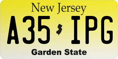 NJ license plate A35IPG
