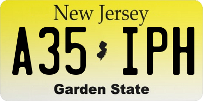 NJ license plate A35IPH