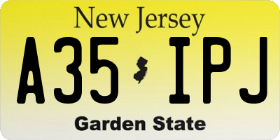 NJ license plate A35IPJ