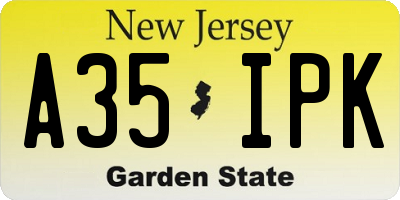 NJ license plate A35IPK