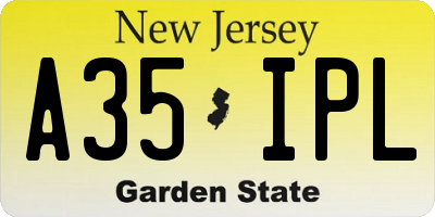 NJ license plate A35IPL