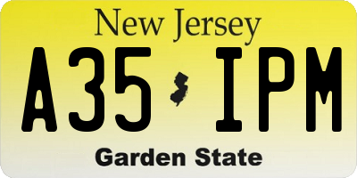 NJ license plate A35IPM