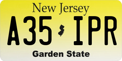 NJ license plate A35IPR